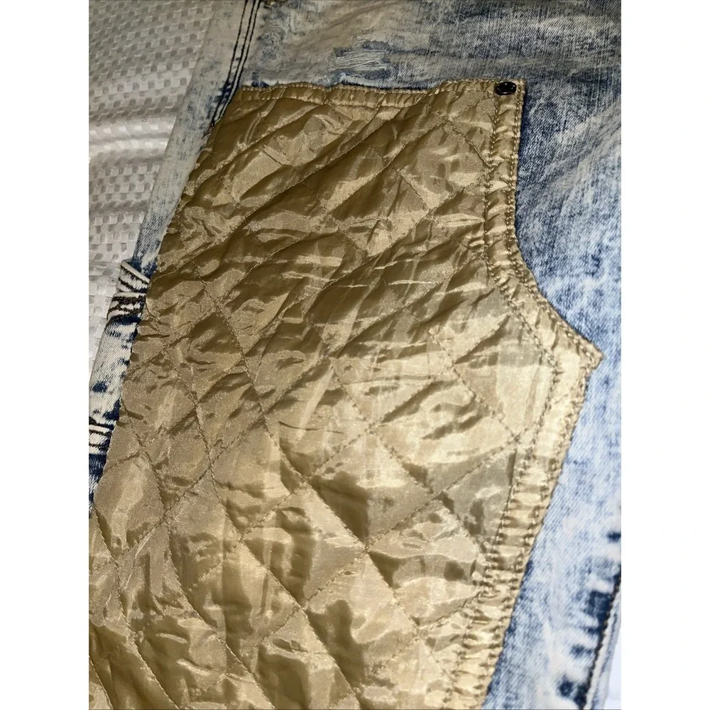 Buckle Preme Skinny Stretch Jean Destructed denim‎ cool quilted Front 36w 33L